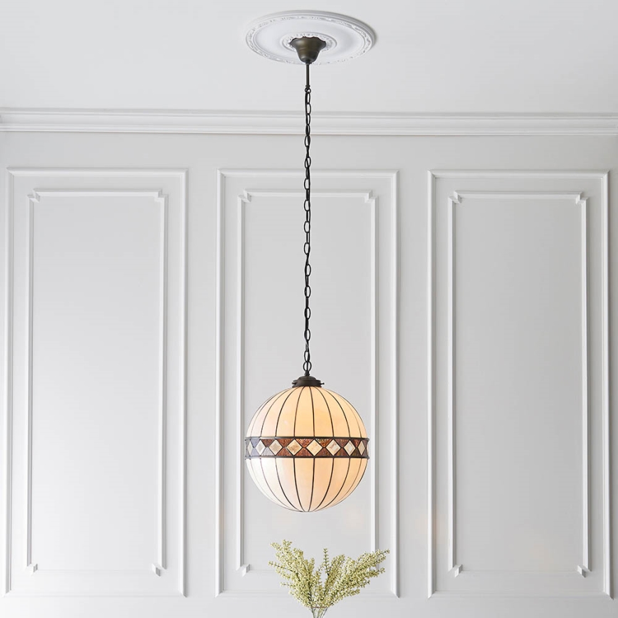 Endon 67045 - Suspension sur chaîne Tiffany FARGO 1xE27/60W/230V Ø 40 cm