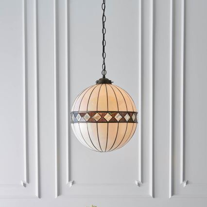 Endon 67045 - Suspension sur chaîne Tiffany FARGO 1xE27/60W/230V Ø 40 cm