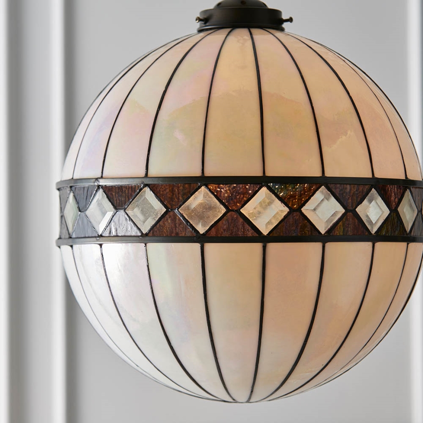Endon 67045 - Suspension sur chaîne Tiffany FARGO 1xE27/60W/230V Ø 40 cm