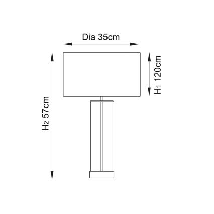 Endon 68802 - Dimmbare Tischlampe mit Touch-Bedienung LESSINA 1xE27/10W/230V gold/weiß
