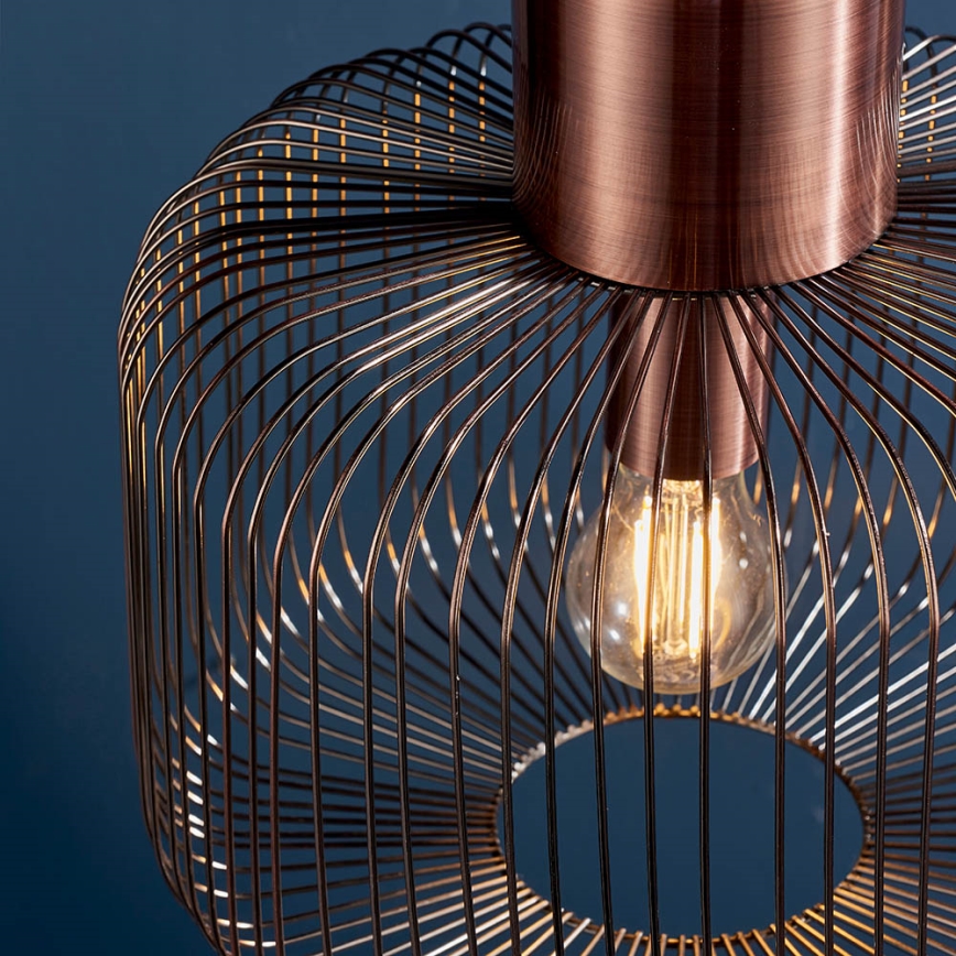 Endon 68986 - Hängeleuchte NICOLA 1xE27/40W/230V kupferfarben