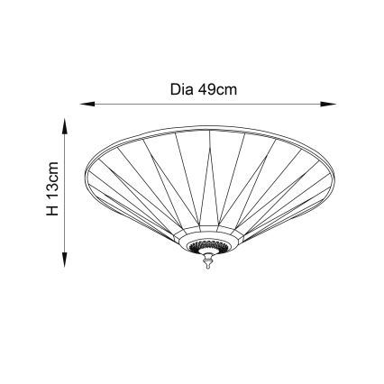 Endon 70240 - Deckenleuchte Tiffany DARK STAR 2xE27/40W/230V Ø 49 cm