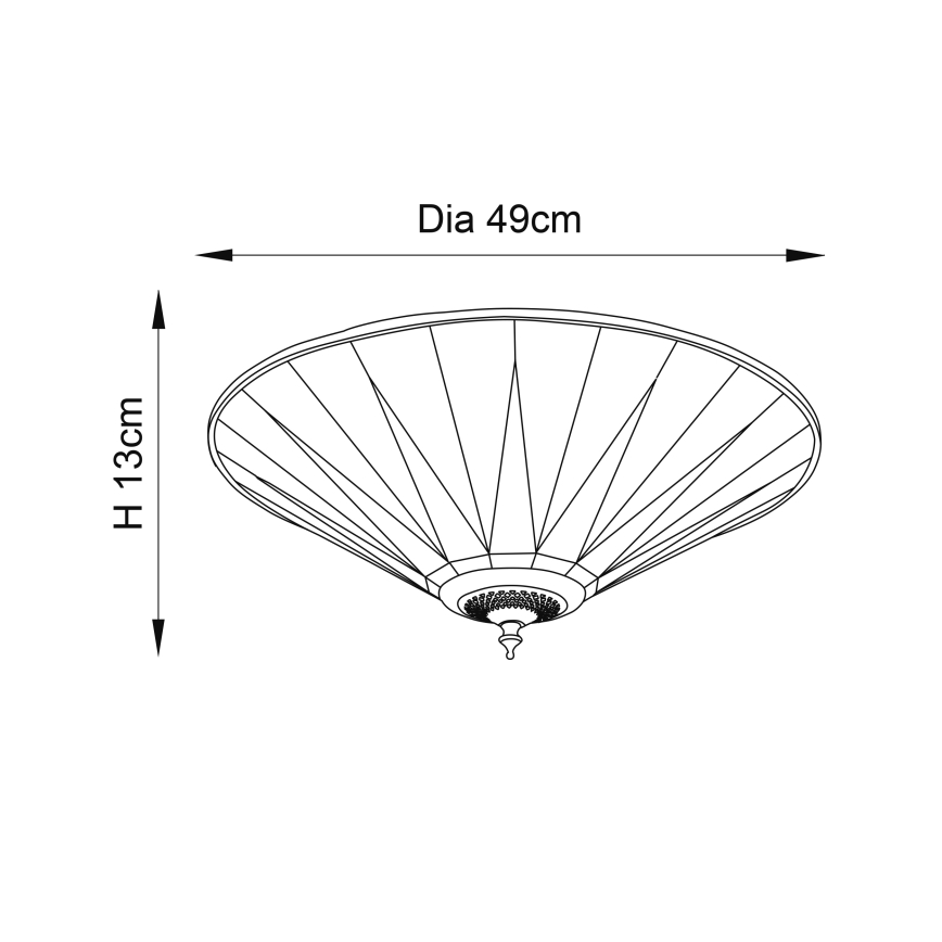 Endon 70240 - Deckenleuchte Tiffany DARK STAR 2xE27/40W/230V Ø 49 cm