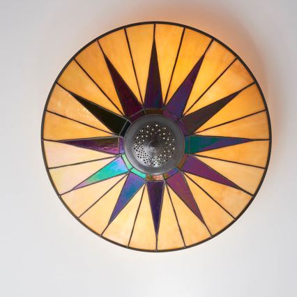 Endon 70240 - Plafonnier Tiffany DARK STAR 2xE27/40W/230V Ø 49 cm