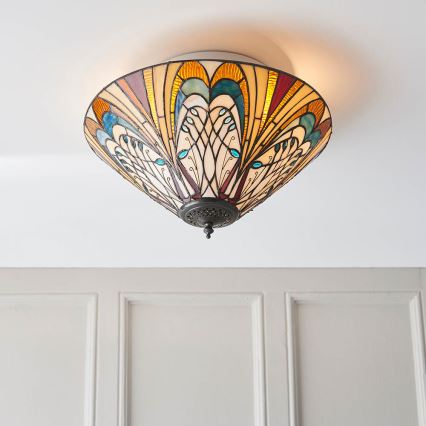 Endon 70241 - Plafonnier Tiffany HECTOR 2xE27/60W/230V Ø 40 cm