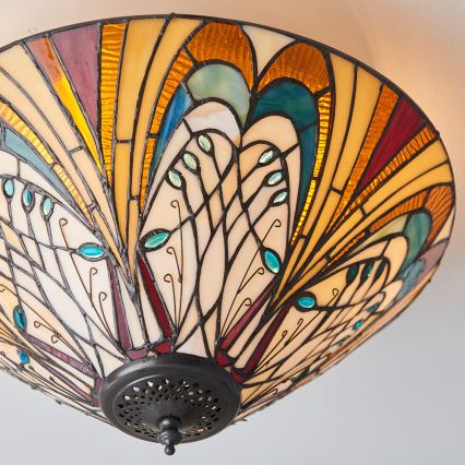 Endon 70241 - Plafonnier Tiffany HECTOR 2xE27/60W/230V Ø 40 cm