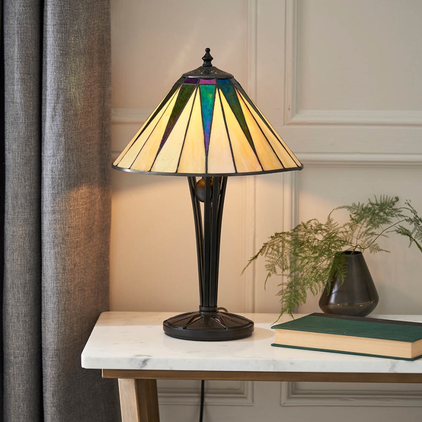 Endon 70367 - Lampada da tavolo Tiffany DARK STAR 1xE14/40W/230V Ø 30 cm