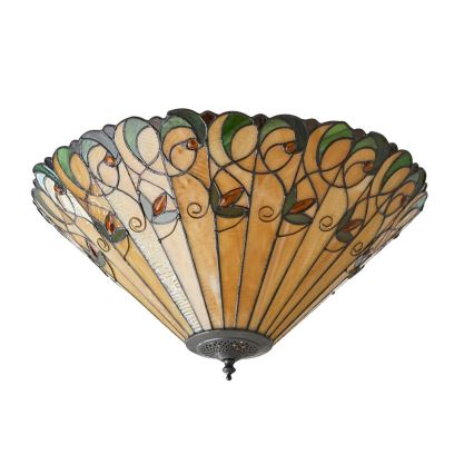 Endon 70706 - Plafonnier Tiffany JAMELIA, 2x E27 (60 W), 230 V, Ø 50 cm