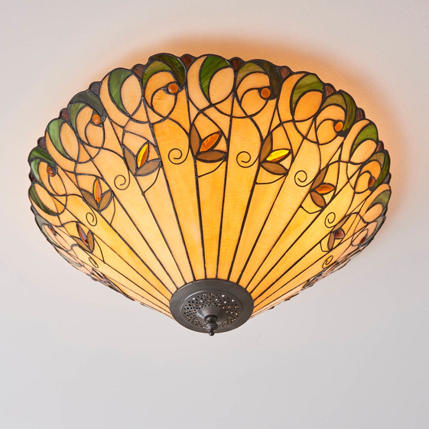 Endon 70706 - Tiffany-Deckenleuchte JAMELIA 2xE27/60W/230V Ø 50 cm