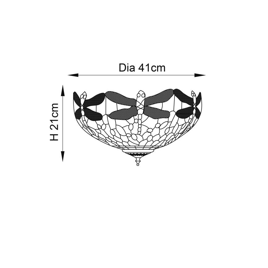 Endon 70722 - Plafoniera LIBELLULA 2xE27/60W/230V diametro 41 cm