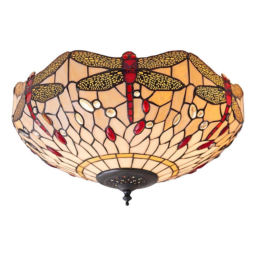 Endon 70723 - Plafonnier Tiffany DRAGONFLY 2xE27/60W/230V Ø 41 cm