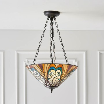Endon 70750 - Lampadario a catena in stile Tiffany HECTOR 3xE27/60W/230V Ø 40 cm