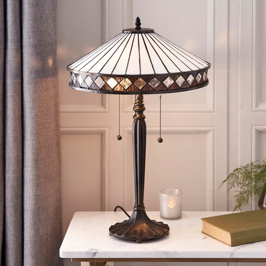 Endon 70935 - Tiffany-Tischlampe FARGO 2xE27/60W/230V Ø 41,5 cm