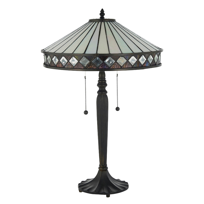 Endon 70935 - Tiffany-Tischlampe FARGO 2xE27/60W/230V Ø 41,5 cm