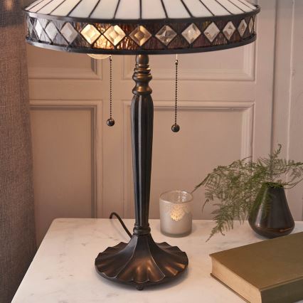Endon 70935 - Tiffany-Tischlampe FARGO 2xE27/60W/230V Ø 41,5 cm