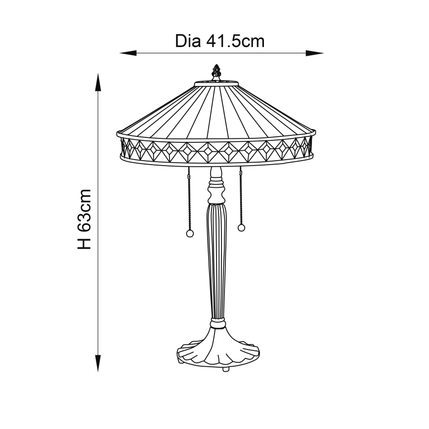 Endon 70935 - Tiffany-Tischlampe FARGO 2xE27/60W/230V Ø 41,5 cm