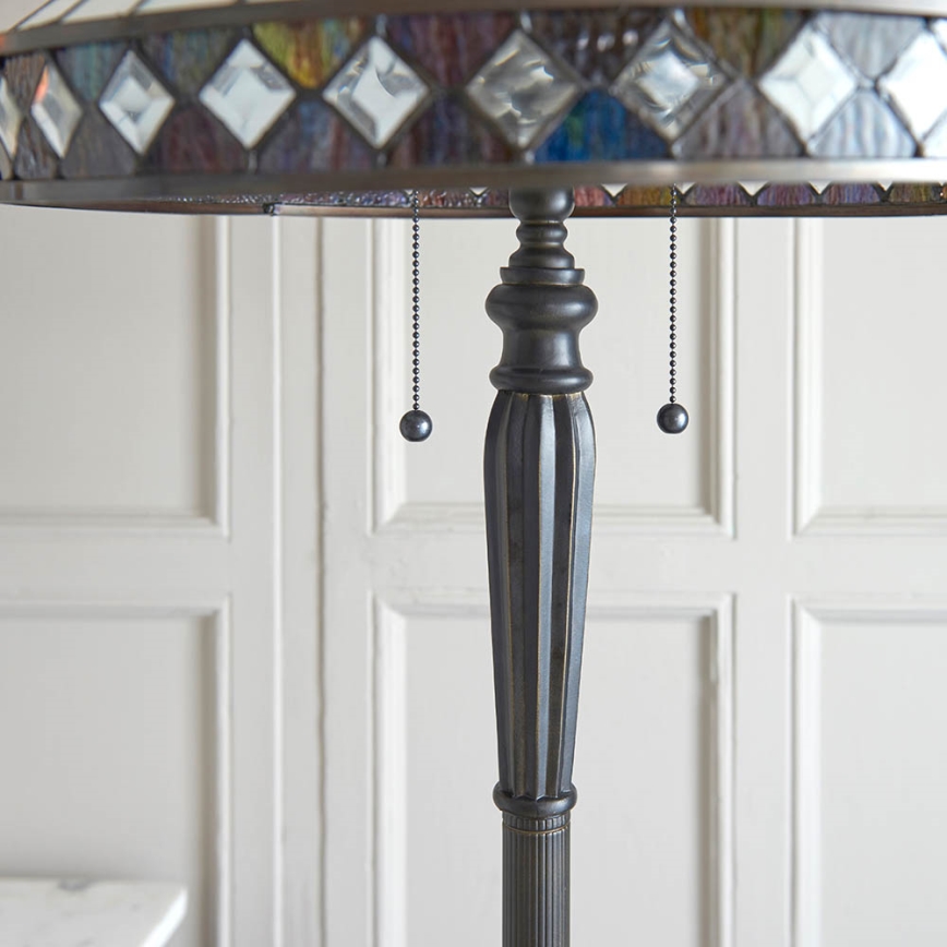 Endon 70936 - Lampada da terra Tiffany FARGO 2xE27/60W/230V, diametro 50 cm