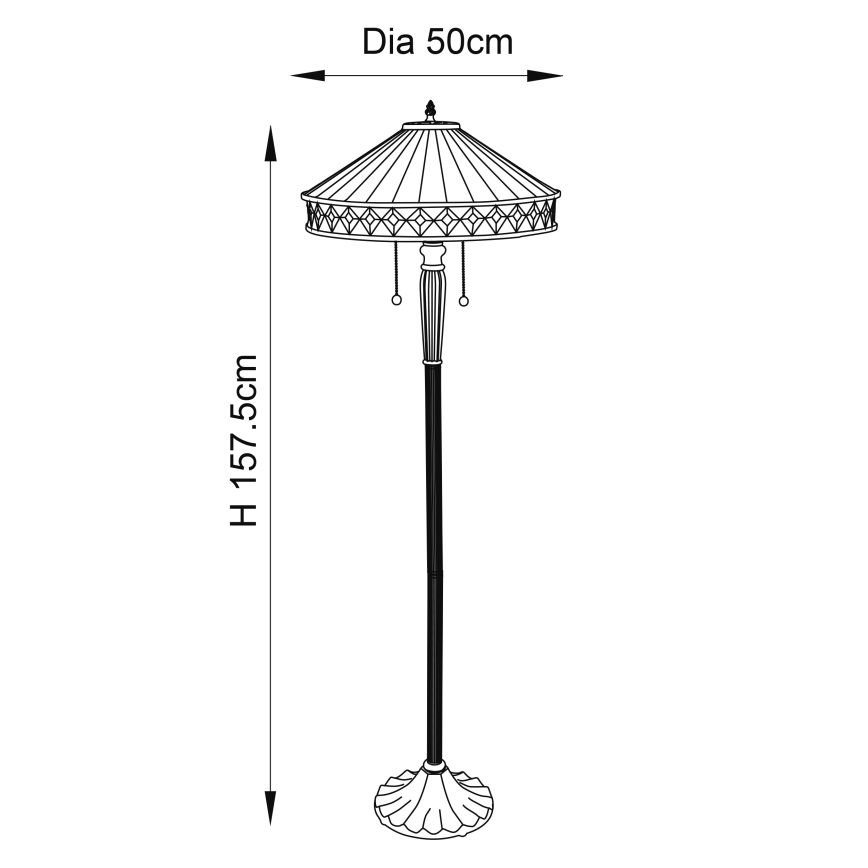 Endon 70936 - Stehleuchte FARGO 2xE27/60W/230V Ø 50 cm