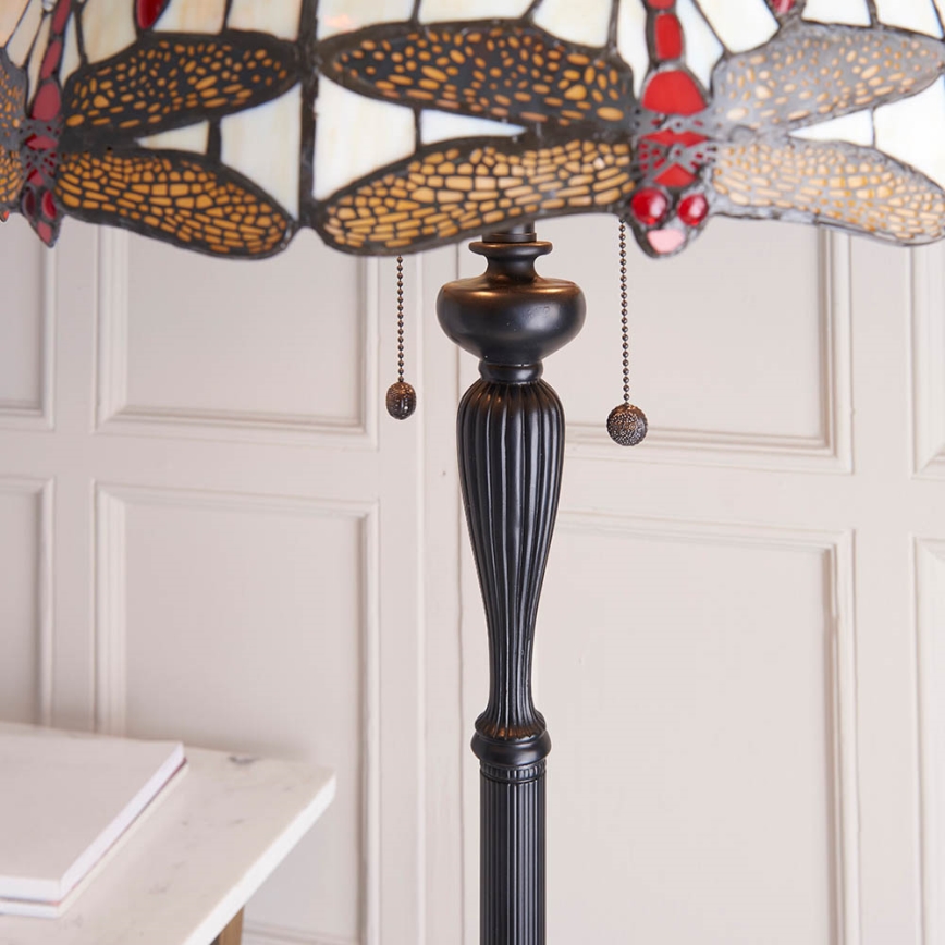 Endon 70940 - Tiffany-Stehleuchte DRAGONFLY 2xE27/60W/230V Ø 50 cm