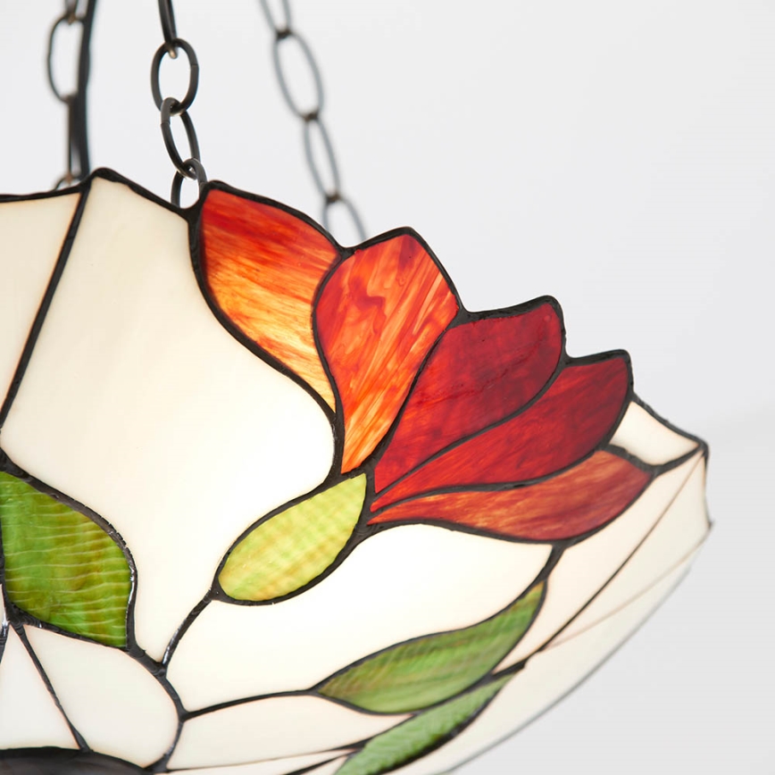 Endon 70946 - Tiffany BOTANICA Hängeleuchte mit Kette 3xE27/60W/230V Ø 45 cm