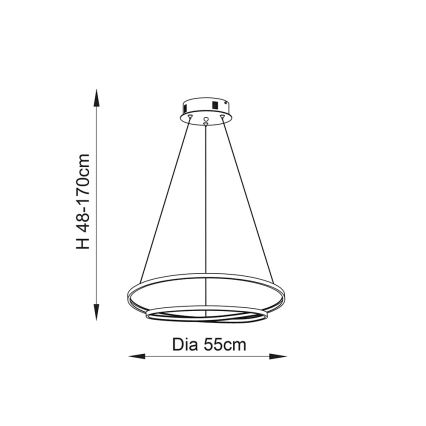 Endon 72479 - Lampadario LED a sospensione con filo SCRIBBLE LED/31,5W/230V 3000K oro