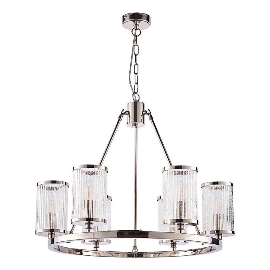 Endon 74128 - Lampadario a sospensione con catena EASTON 6xE14/6W/230V cromo lucido