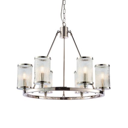Endon 74128 - Suspension chaîne EASTON 6xE14/6W/230V chrome brillant