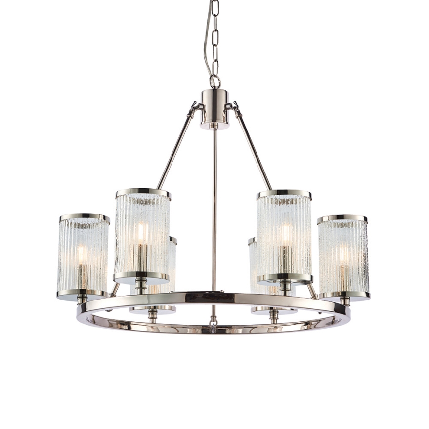 Endon 74128 - Suspension chaîne EASTON 6xE14/6W/230V chrome brillant
