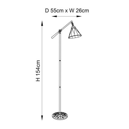 Endon 74355 - Stehleuchte Tiffany DARK STAR 1xE14/40W/230V