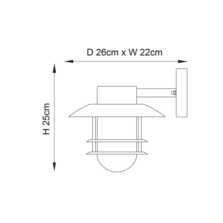 Endon 74703 - Applique murale extérieure JENSON 1xE27/40W/230V IP44 chrome brillant