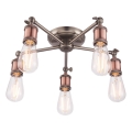 Endon 76336 - Faretto HAL 5xE27/40W/230V cromo opaco/rame