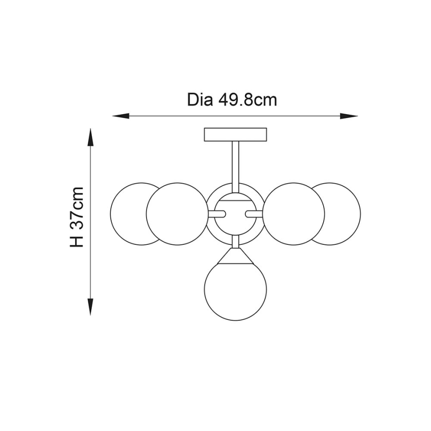 Endon 76501 - Lustre sur tige OSCAR 6xG9/5W/230V doré