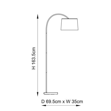Endon 78163 - Lampada da terra CARLSON 1xE27/60W/230V grigio/nero