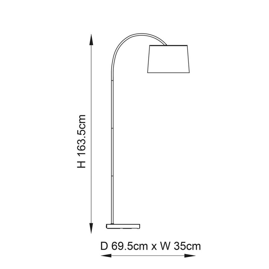 Endon 78163 - Stehlampe CARLSON 1xE27/60W/230V grau/schwarz