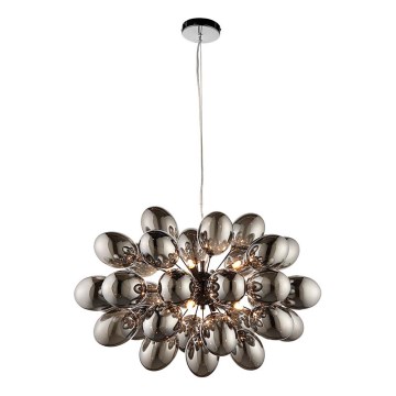 Endon 80124 - Lampadario a sospensione con filo INFINITY 8xG9/28W/230V nero/fumé