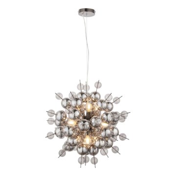 Endon 81583 - Suspension sur câble JOULES 9xE14/7W/230V chrome brillant/verre fumé