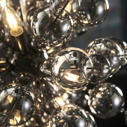 Endon 81583 - Suspension sur câble JOULES 9xE14/7W/230V chrome brillant/verre fumé