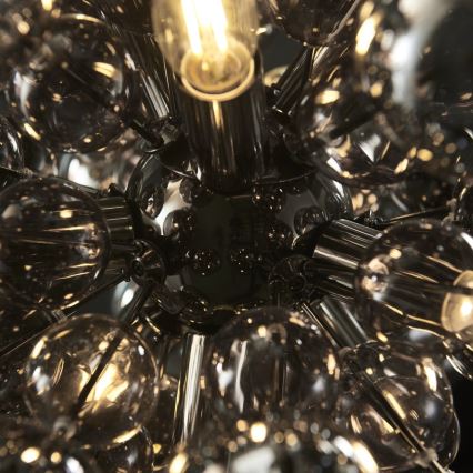 Endon 81583 - Suspension sur câble JOULES 9xE14/7W/230V chrome brillant/verre fumé