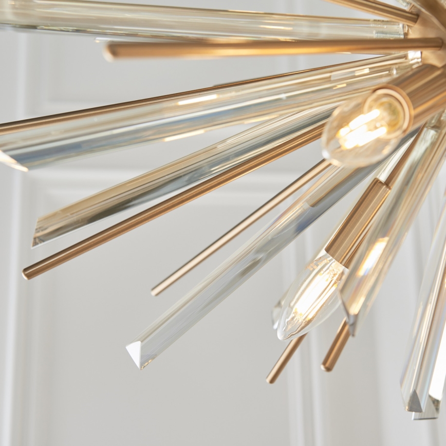 Endon 81935 - Lampadario a catena 8xE14/40W/230V, finitura dorata