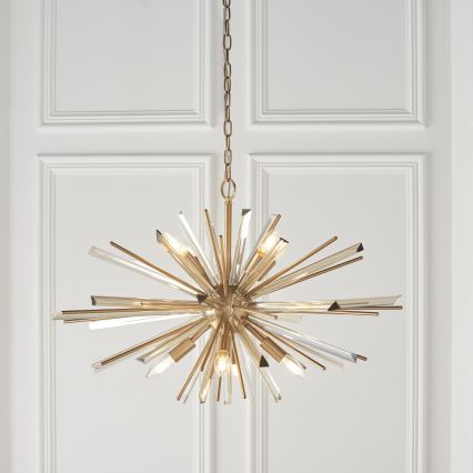 Endon 81935 - Lustre à chaîne 8xE14/40W/230V doré