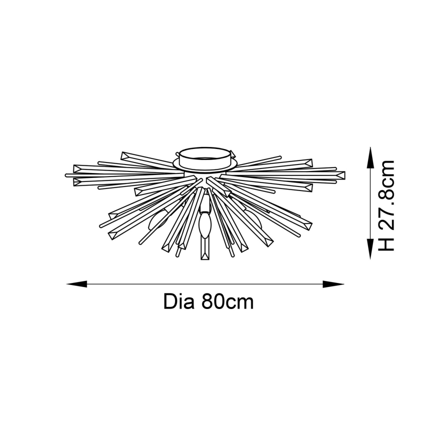 Endon 81937 - Deckenleuchte 4xE14/40W/230V, Ø 80 cm, goldfarben