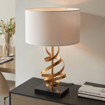 Endon 82071 - Lampe de table 1xE27/10W/230V blanc/laiton/noir