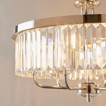 Endon 90263 - Lustre sur chaîne CHESTERFIELD 6xE14/6W/230V Ø 55 cm chrome brillant