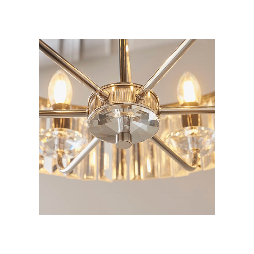 Endon 90263 - Lustre sur chaîne CHESTERFIELD 6xE14/6W/230V Ø 55 cm chrome brillant