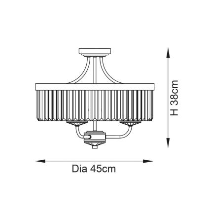 Endon 90264 - Aufbau-Deckenleuchte CHESTERFIELD, 3x E14/6W/230V, Ø 45 cm, hochglänzender Chrom