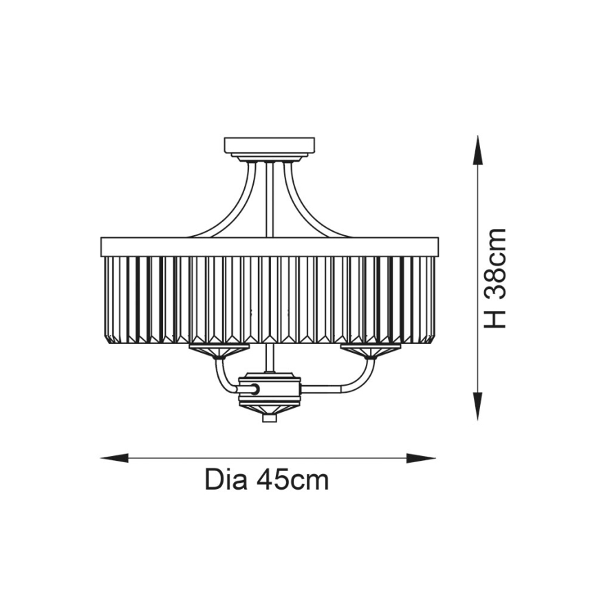 Endon 90264 - Plafoniera CHESTERFIELD 3xE14/6W/230V Ø 45 cm cromo lucido