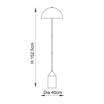 Endon 90521 - Lampada con piedistallo NOVA 1xE27/60W/230V ottone