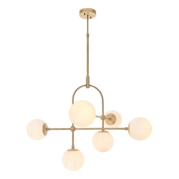 Endon 90842 - Lampadario a stelo 6xE14/7W/230V ottone/bianco
