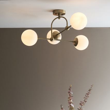 Endon 90843 - Lampada a soffitto ONTARIO a montaggio superficiale 4xE14/7W/230V in ottone
