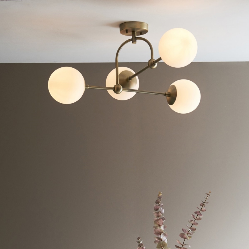 Endon 90843 - Lampada a soffitto ONTARIO a montaggio superficiale 4xE14/7W/230V in ottone